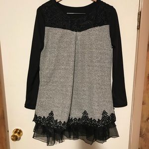 NWOT. Black and Gray Dress/Top